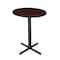 Cain Cain Cafe Tables, 30 W, 30 L, 42 H, Wood, Metal Top, Mahogany TCB30RNDMH - alternate 1